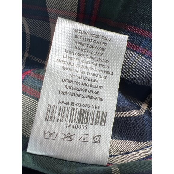 NWT FIVE FOUR Men Size 2XL Woven Plaid Shirt Cotton Button Down Collar Elbow Pad - Picture 13 of 13